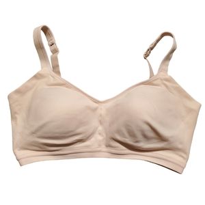 Warners L Pink Bra Wireless Comfort Adjustable Straps Back Hook